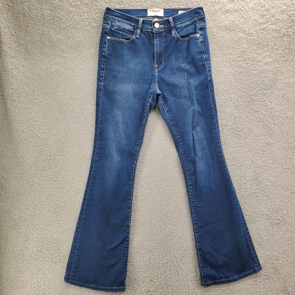 Frame Le High Flare Jeans Benedict Canyon Wash Womens Size 27 - Picture 1 of 13